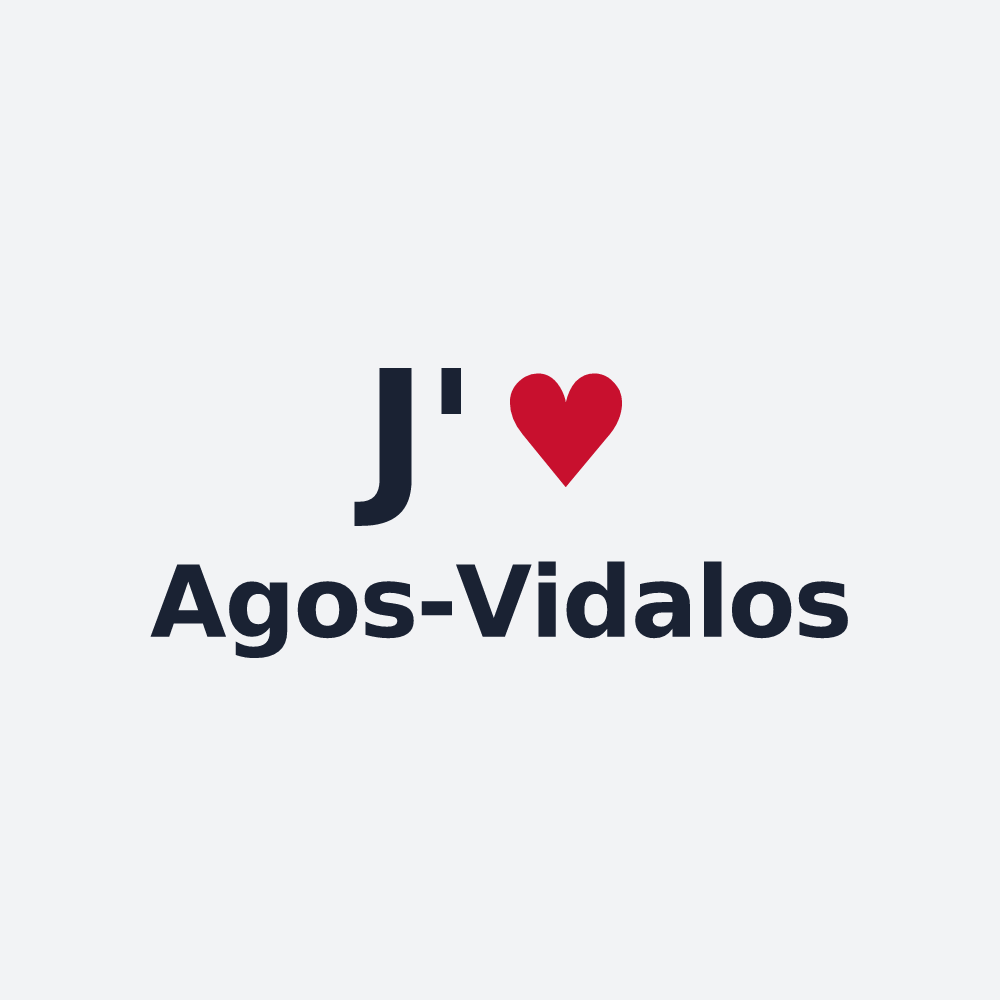 Poster personnalisé Agos-Vidalos — design « J'aime Agos-Vidalos » imprimé sur le poster