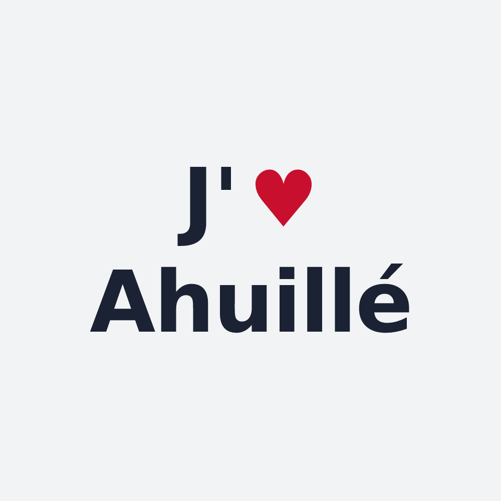 Poster personnalisé Ahuillé — design « J'aime Ahuillé » imprimé sur le poster