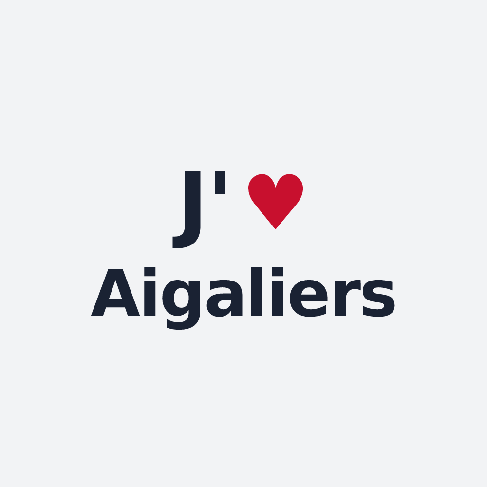 Poster personnalisé Aigaliers — design J'aime Aigaliers