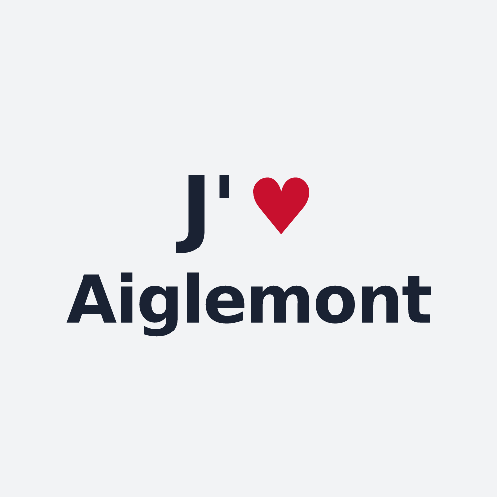 Poster personnalisé Aiglemont — design « J'aime Aiglemont » imprimé sur le poster