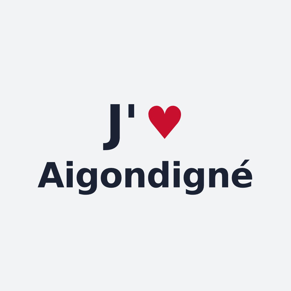 Poster personnalisé Aigondigné — design « J'aime Aigondigné » imprimé sur le poster