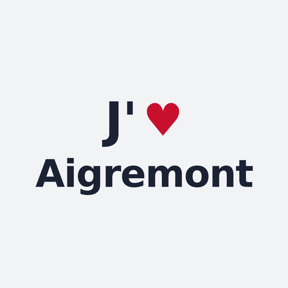 Poster personnalisé Aigremont — design « J'aime Aigremont » imprimé sur le poster