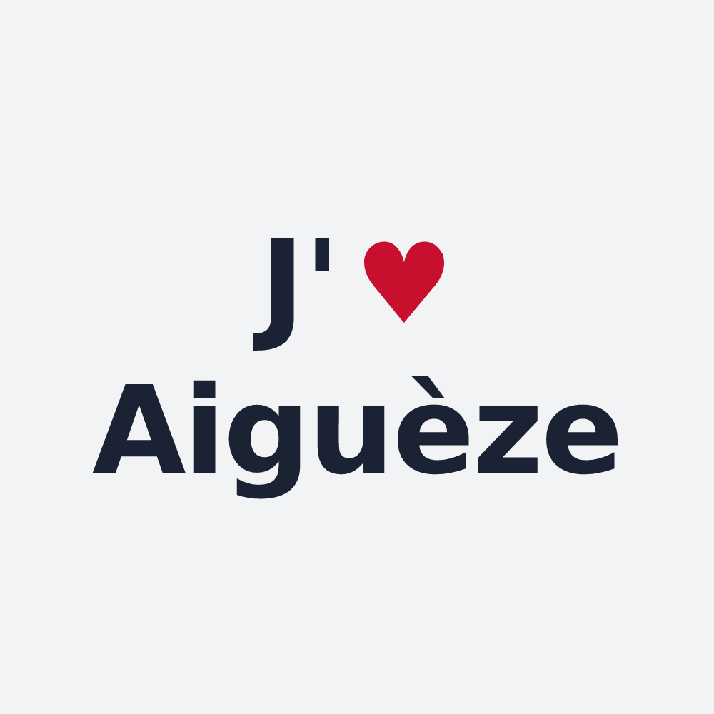 Poster personnalisé Aiguèze — design « J'aime Aiguèze » imprimé sur le poster