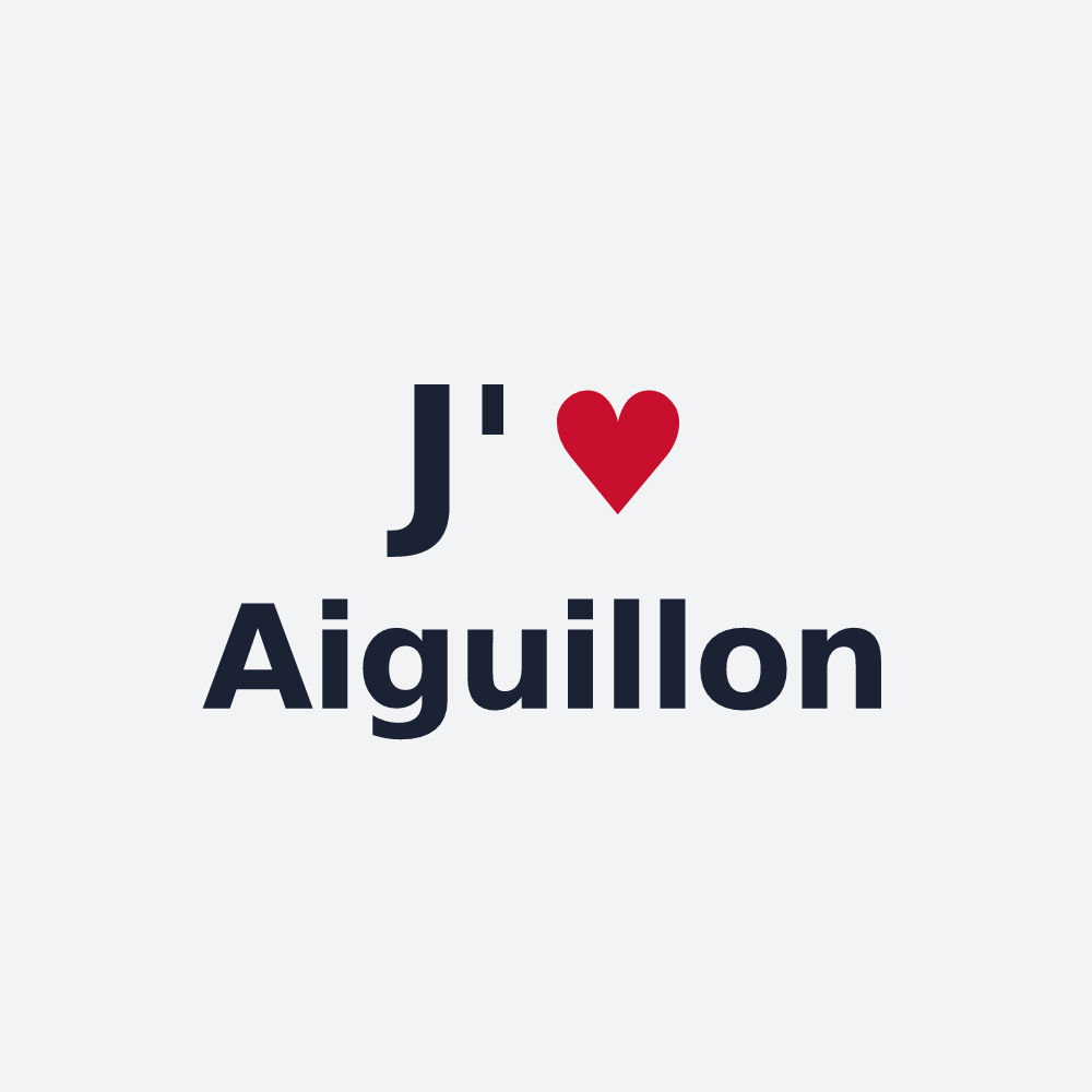 Poster personnalisé Aiguillon — design « J'aime Aiguillon » imprimé sur le poster