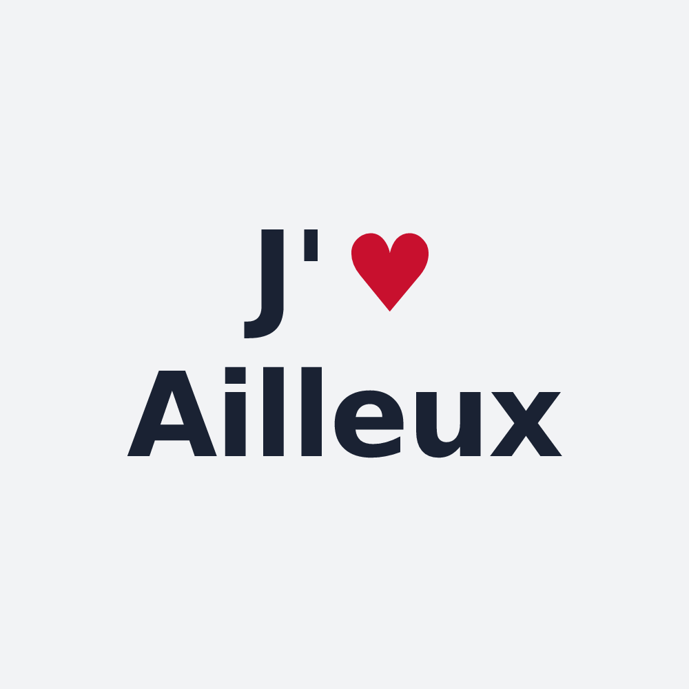 Poster personnalisé Ailleux — design « J'aime Ailleux » imprimé sur le poster