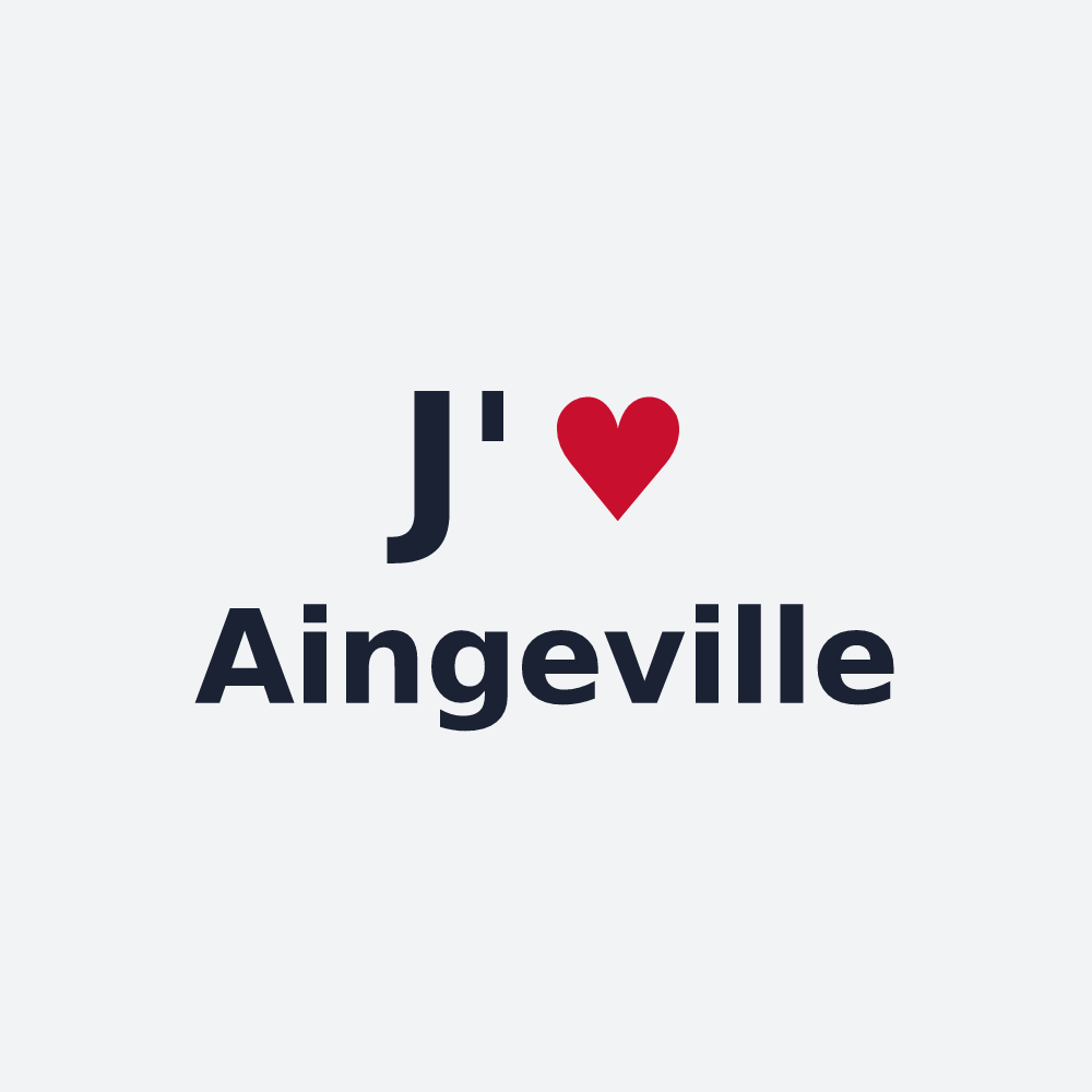 Poster personnalisé Aingeville — design « J'aime Aingeville » imprimé sur le poster