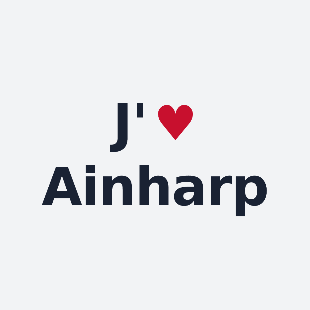 Poster personnalisé Ainharp — design J'aime Ainharp