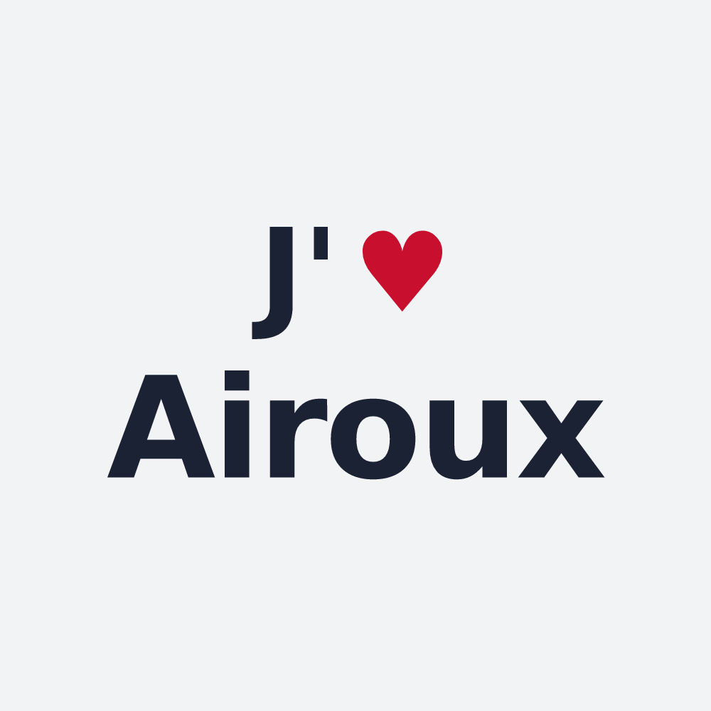 Poster personnalisé Airoux — design « J'aime Airoux » imprimé sur le poster
