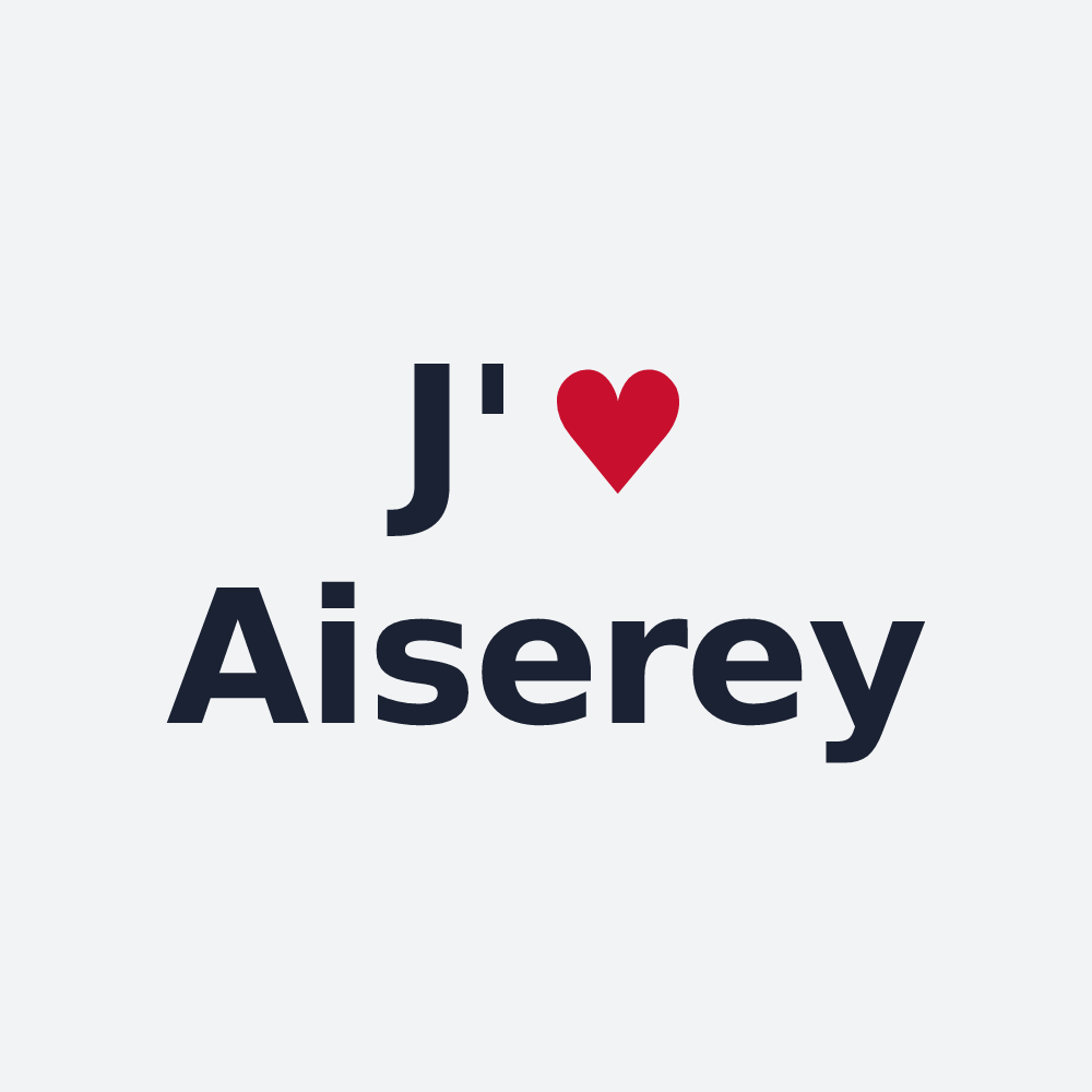 Poster personnalisé Aiserey — design « J'aime Aiserey » imprimé sur le poster