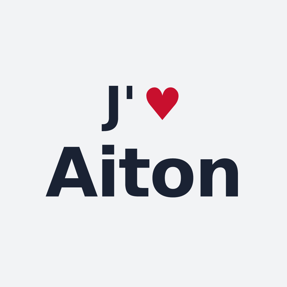 Poster personnalisé Aiton — design « J'aime Aiton » imprimé sur le poster