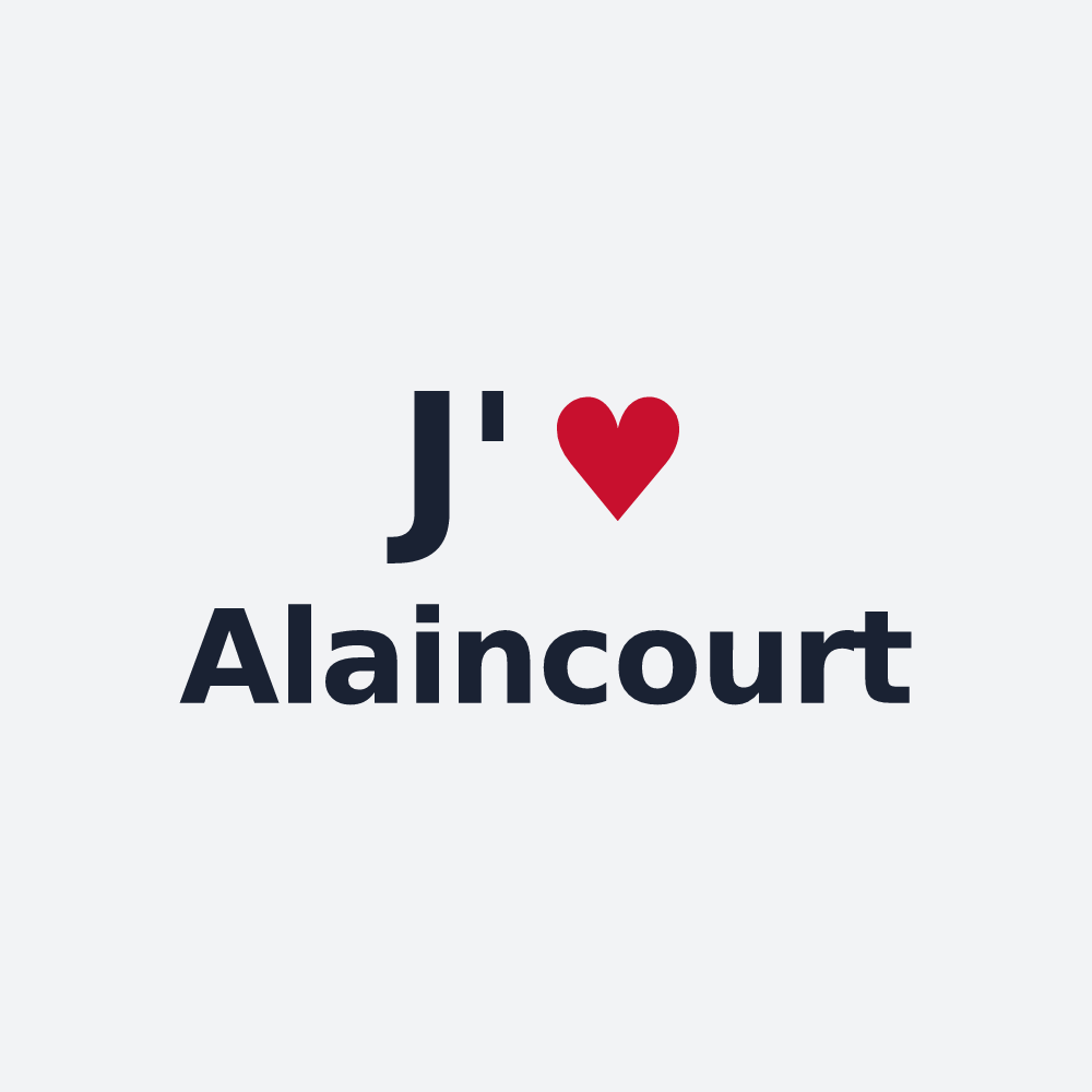 Poster personnalisé Alaincourt — design « J'aime Alaincourt » imprimé sur le poster