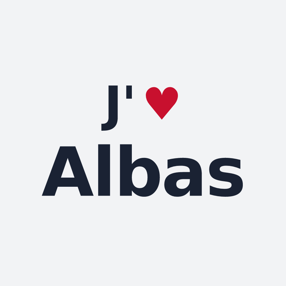 Poster personnalisé Albas — design « J'aime Albas » imprimé sur le poster
