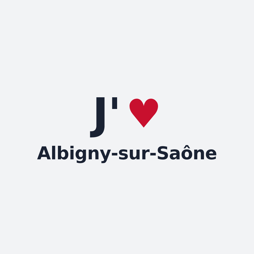 Poster personnalisé Albigny-sur-Saône — design « J'aime Albigny-sur-Saône » imprimé sur le poster