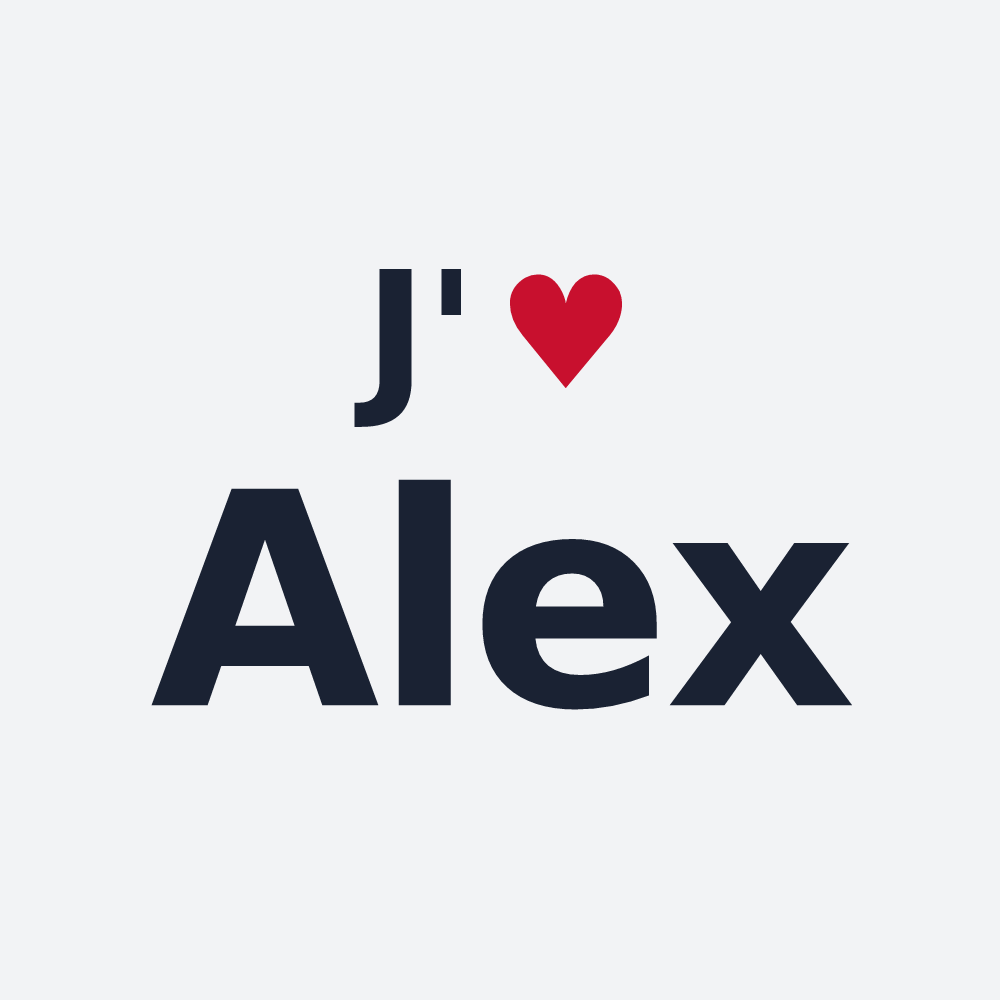 Poster personnalisé Alex — design J'aime Alex