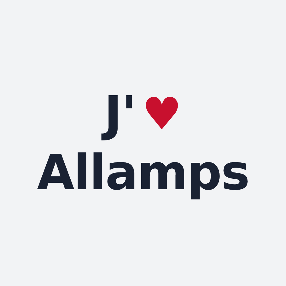 Poster personnalisé Allamps — design J'aime Allamps