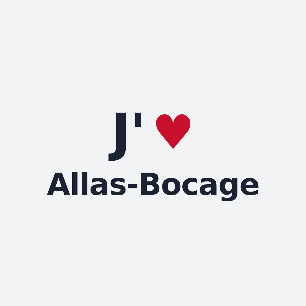 Poster personnalisé Allas-Bocage — design J'aime Allas-Bocage