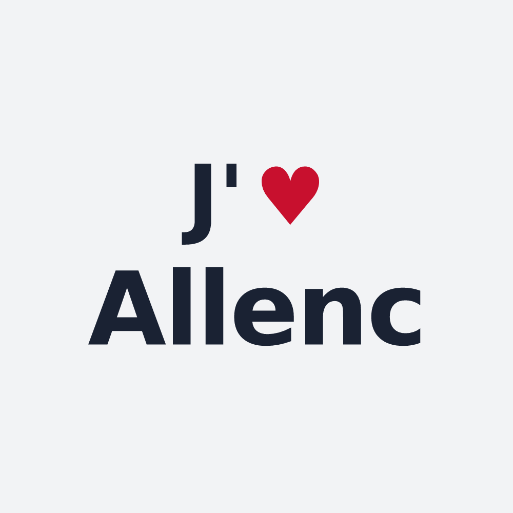 Poster personnalisé Allenc — design « J'aime Allenc » imprimé sur le poster