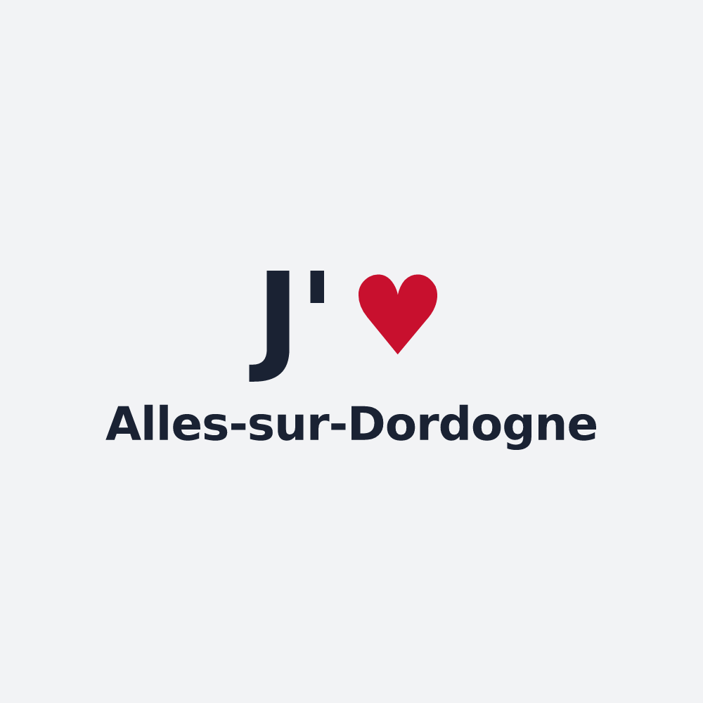 Poster personnalisé Alles-sur-Dordogne — design J'aime Alles-sur-Dordogne