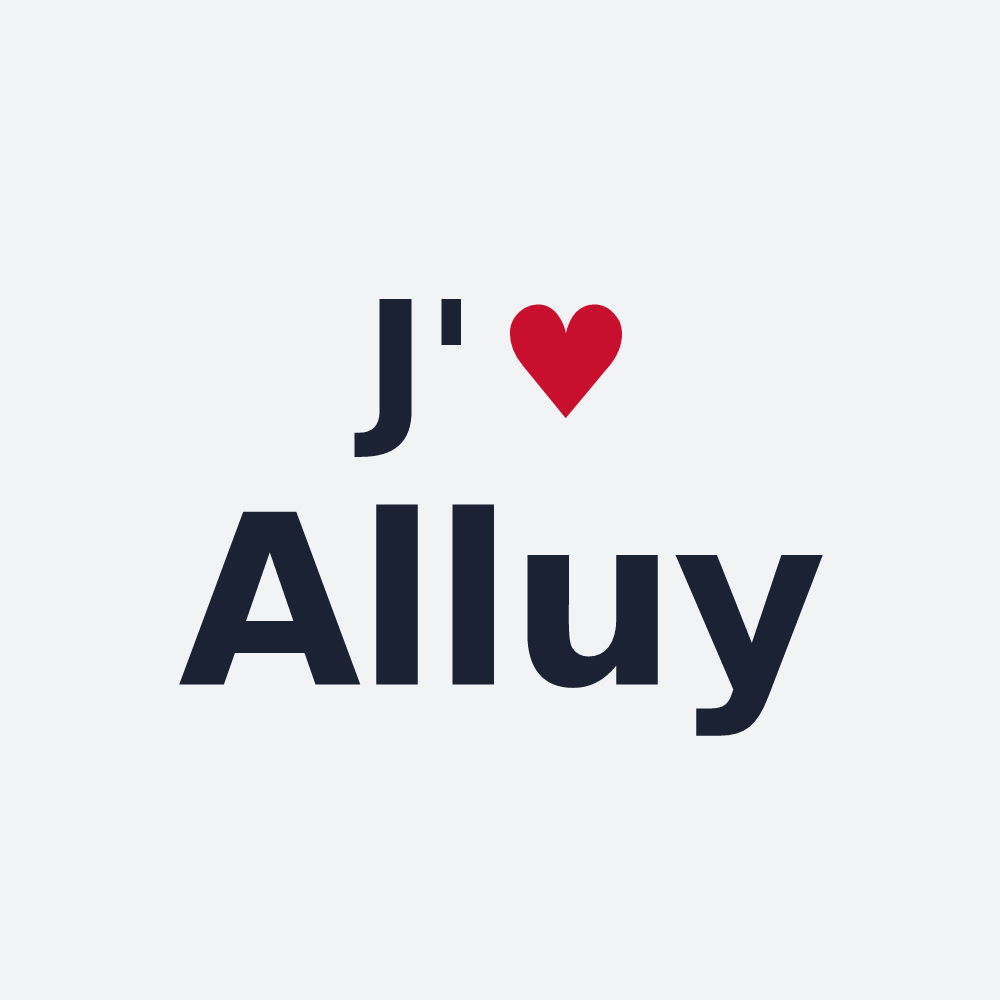 Poster personnalisé Alluy — design « J'aime Alluy » imprimé sur le poster