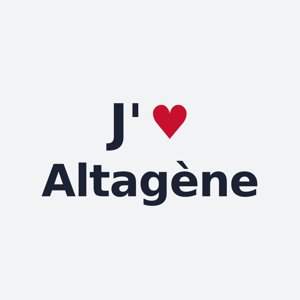 Poster personnalisé Altagène — design J'aime Altagène