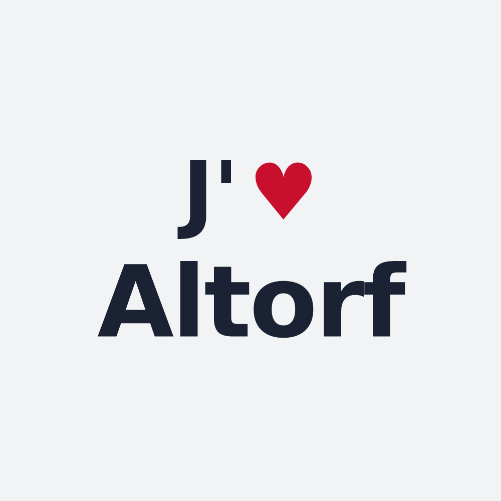 Poster personnalisé Altorf — design « J'aime Altorf » imprimé sur le poster