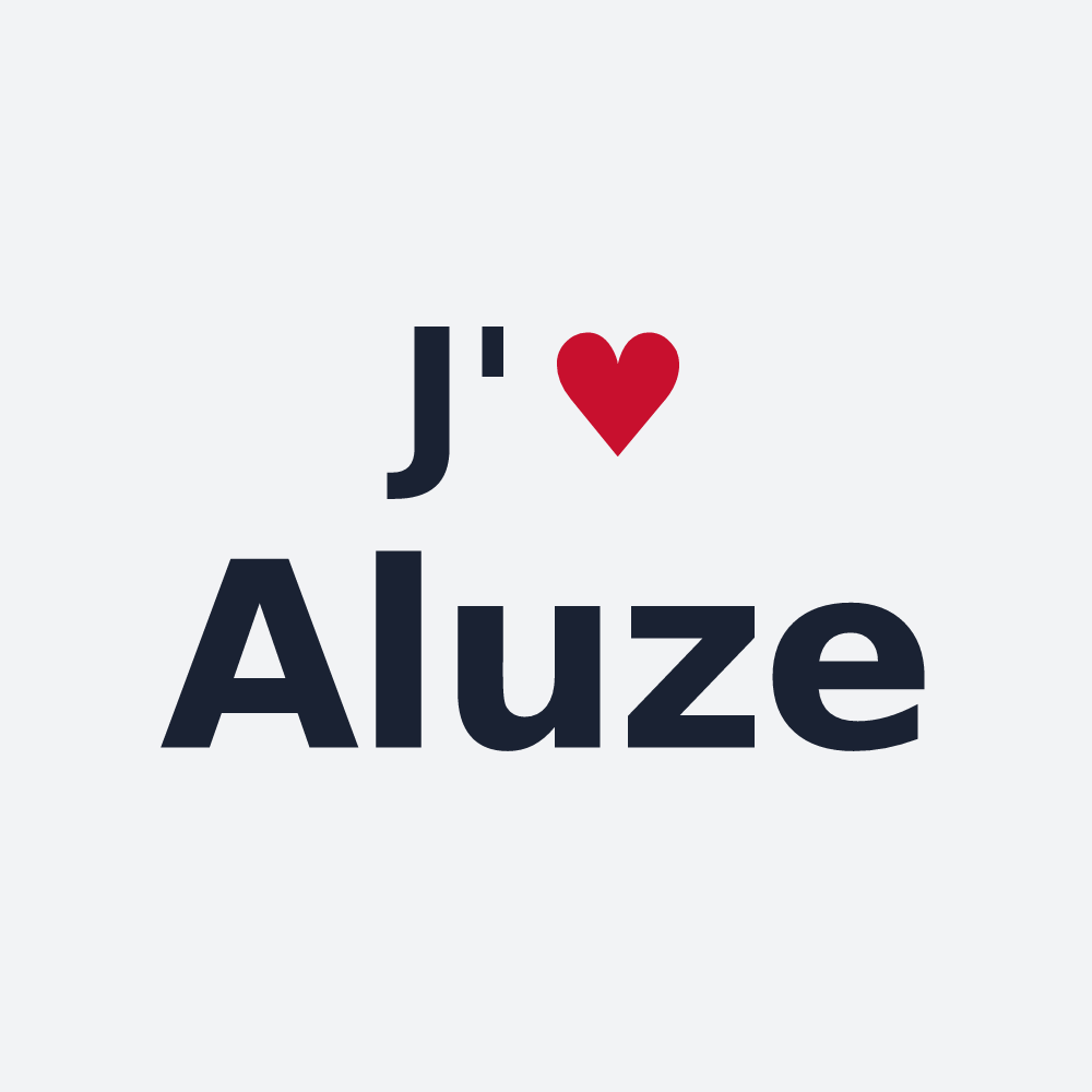 Poster personnalisé Aluze — design J'aime Aluze