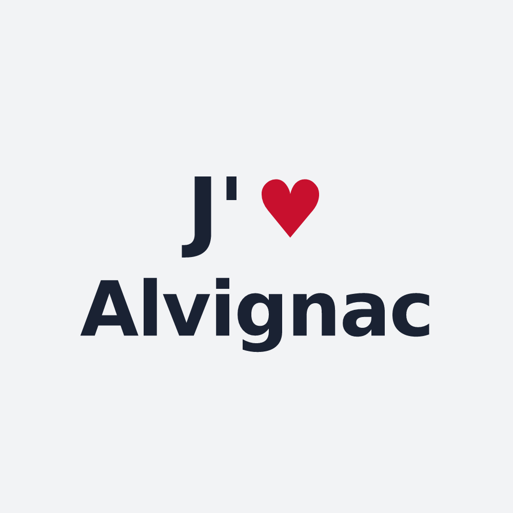 Poster personnalisé Alvignac — design « J'aime Alvignac » imprimé sur le poster
