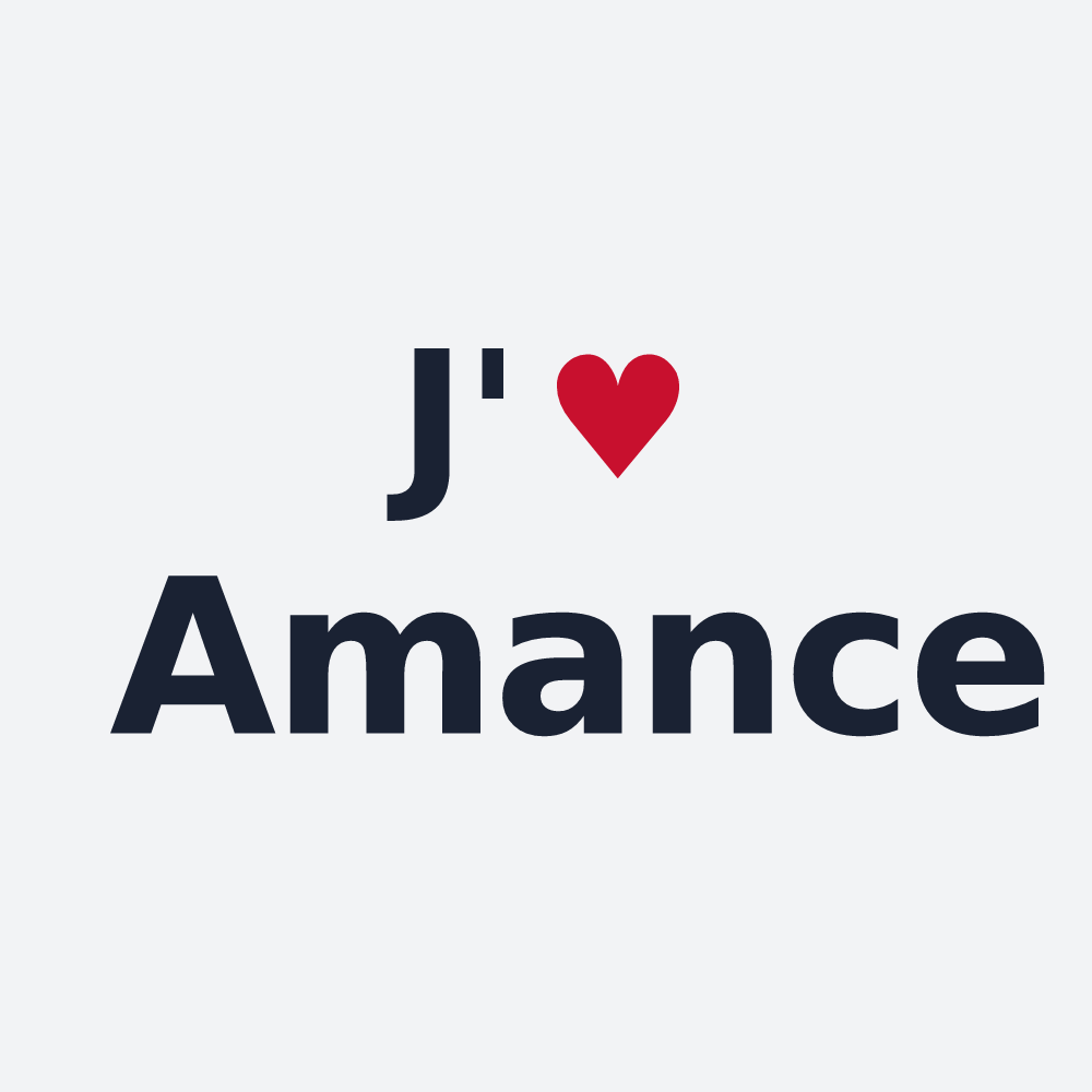 Poster personnalisé Amance — design « J'aime Amance » imprimé sur le poster