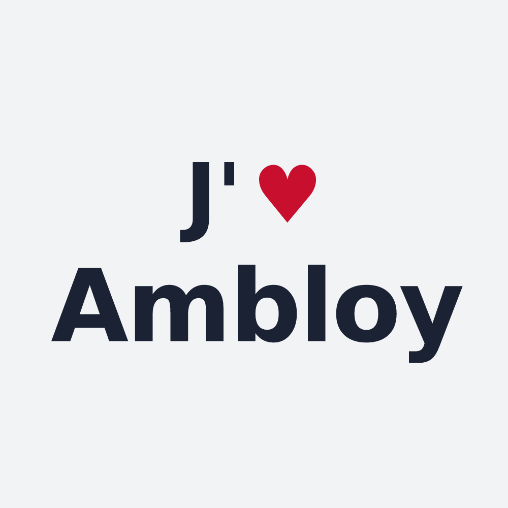 Poster personnalisé Ambloy — design « J'aime Ambloy » imprimé sur le poster