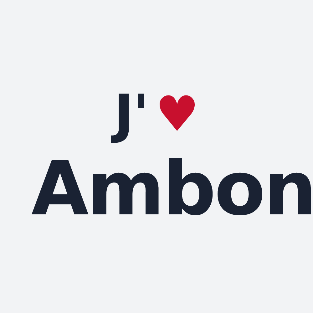 Poster personnalisé Ambon — design « J'aime Ambon » imprimé sur le poster