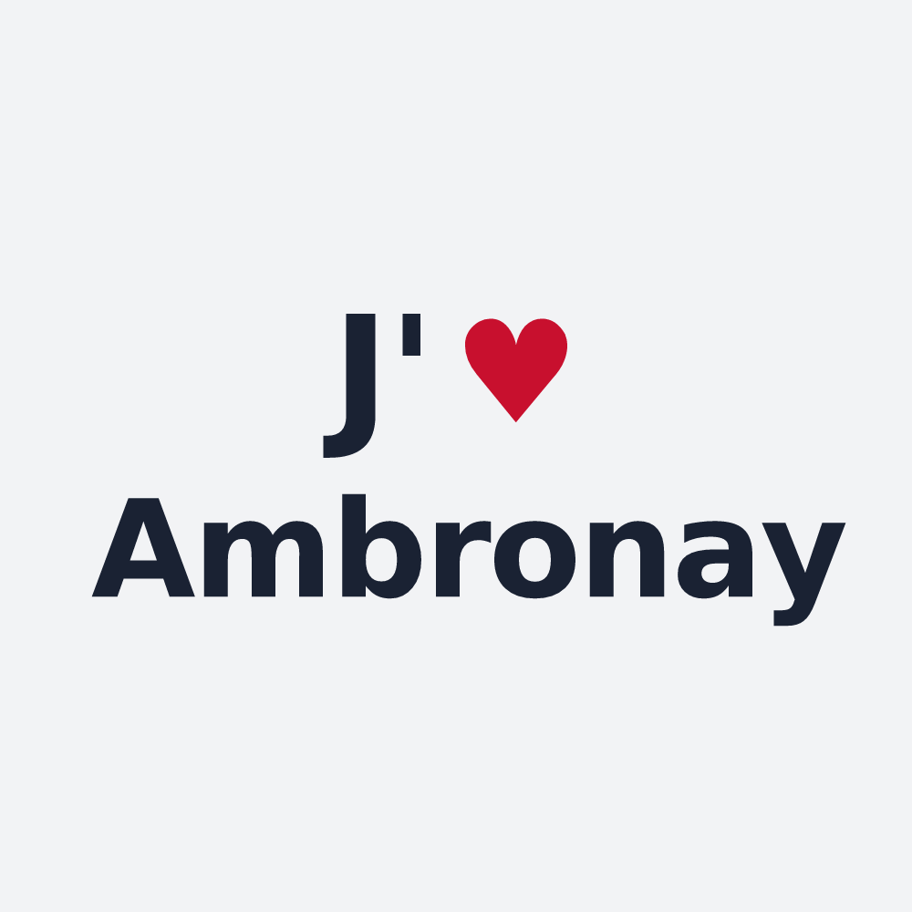 Poster personnalisé Ambronay — design « J'aime Ambronay » imprimé sur le poster