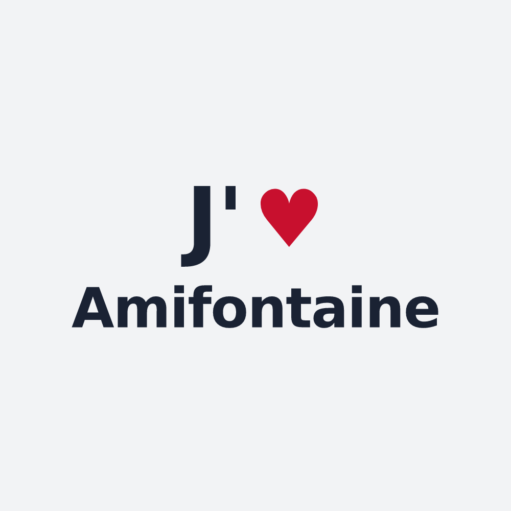 Poster personnalisé Amifontaine — design « J'aime Amifontaine » imprimé sur le poster