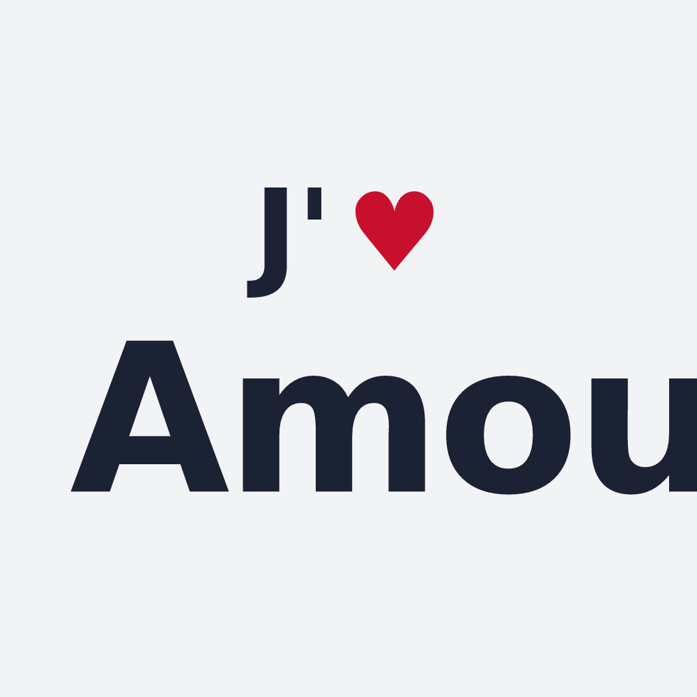 Poster personnalisé Amou — design « J'aime Amou » imprimé sur le poster