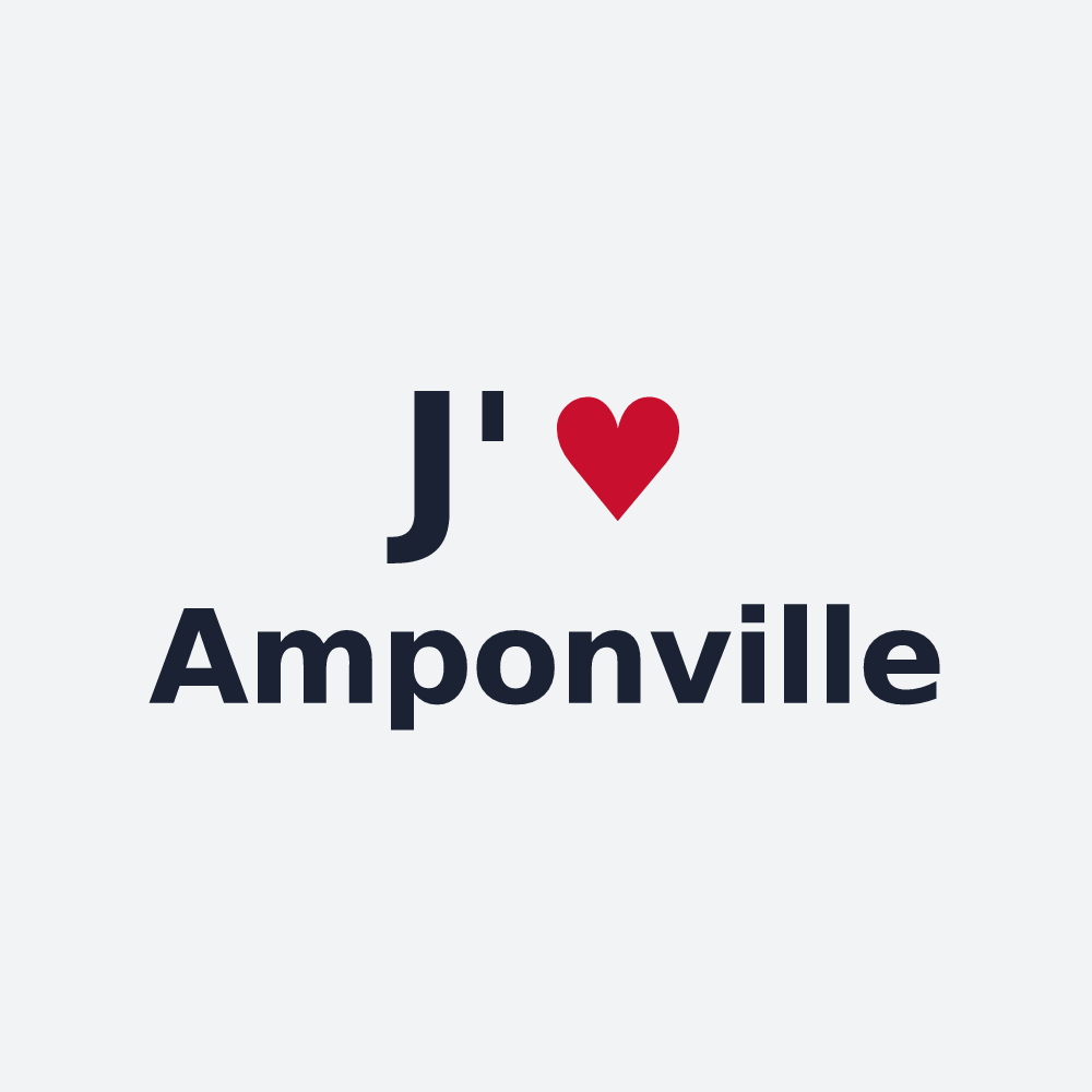 Poster personnalisé Amponville — design « J'aime Amponville » imprimé sur le poster