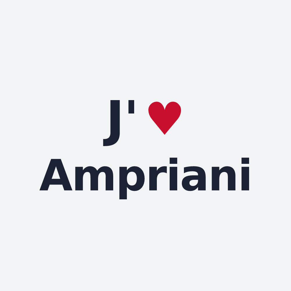 Poster personnalisé Ampriani — design « J'aime Ampriani » imprimé sur le poster