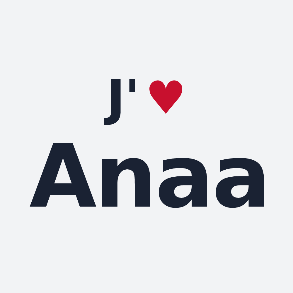 Poster personnalisé Anaa — design « J'aime Anaa » imprimé sur le poster