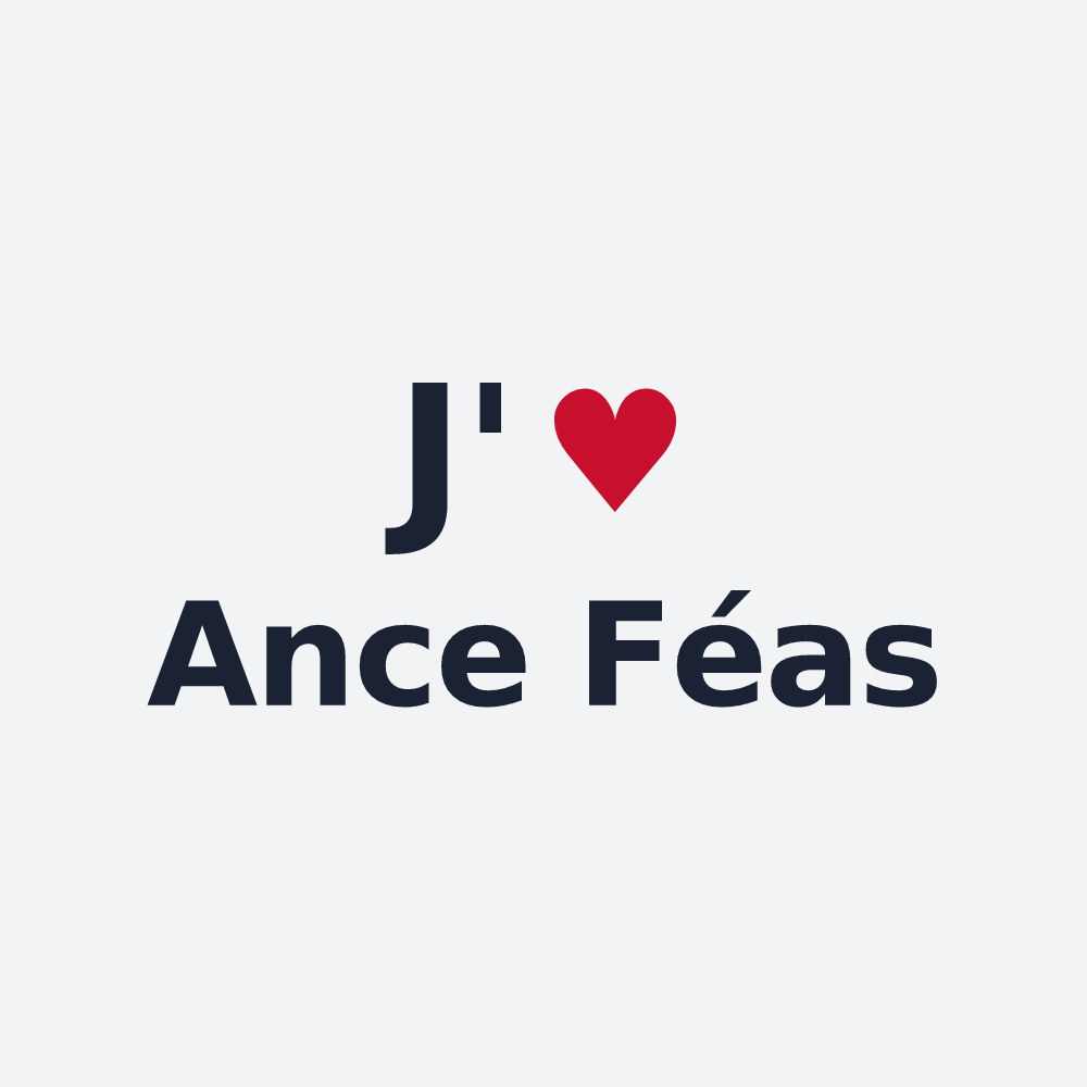 Poster personnalisé Ance Féas — design « J'aime Ance Féas » imprimé sur le poster