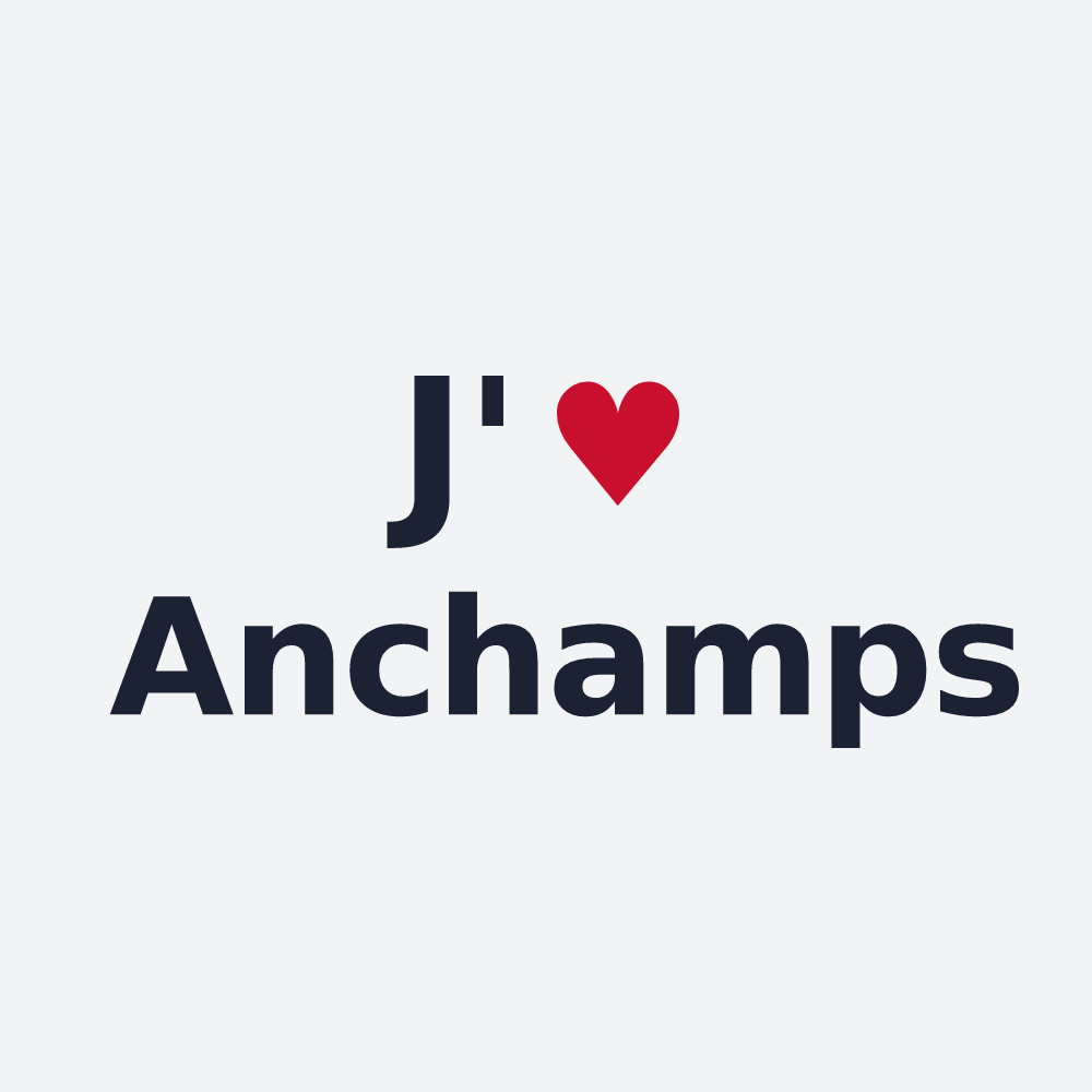 Poster personnalisé Anchamps — design « J'aime Anchamps » imprimé sur le poster