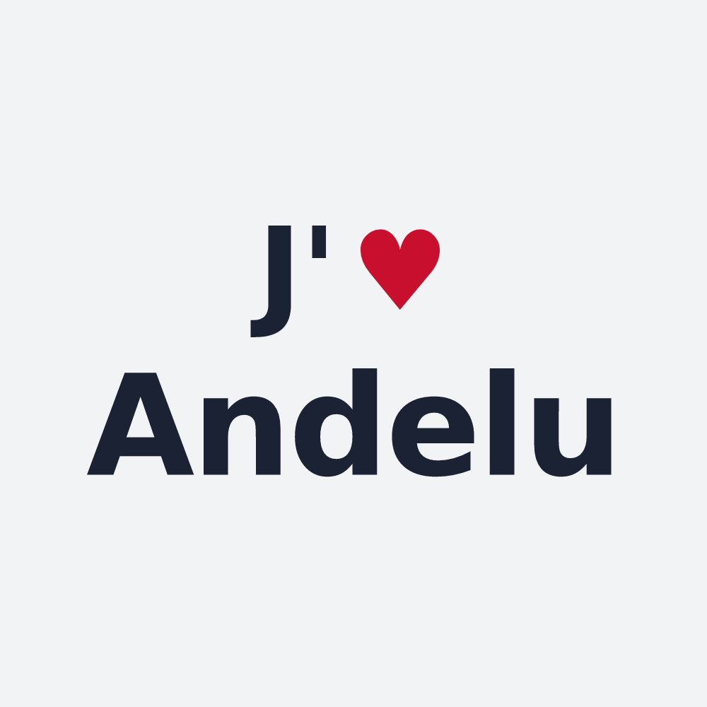 Poster personnalisé Andelu — design J'aime Andelu