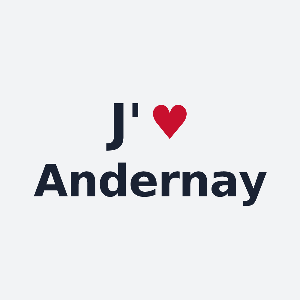 Poster personnalisé Andernay — design « J'aime Andernay » imprimé sur le poster