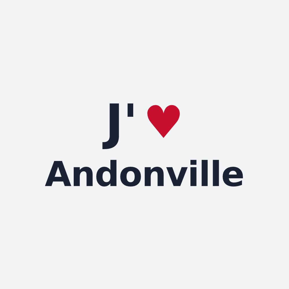 Poster personnalisé Andonville — design « J'aime Andonville » imprimé sur le poster