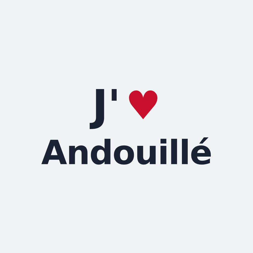Poster personnalisé Andouillé — design J'aime Andouillé