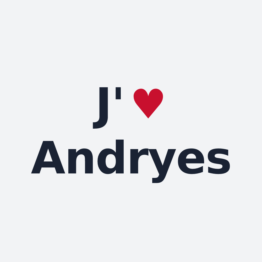 Poster personnalisé Andryes — design J'aime Andryes