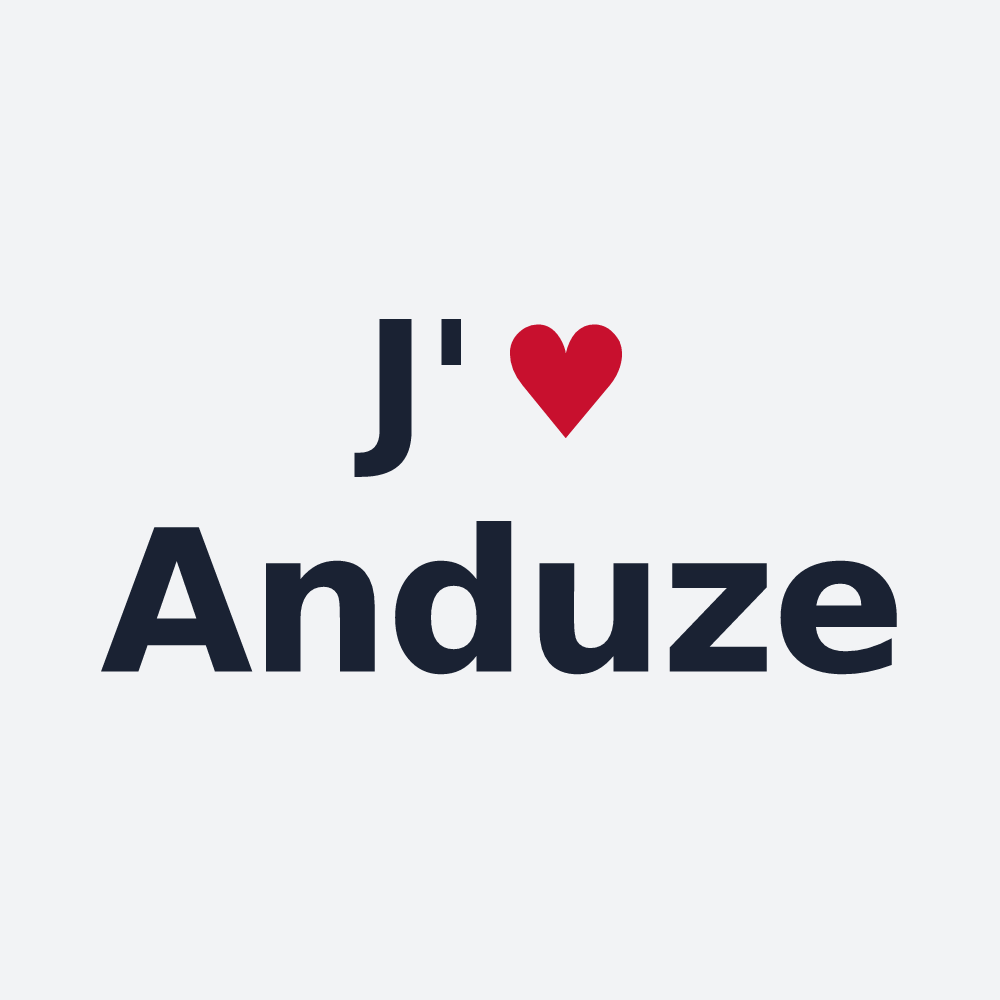 Poster personnalisé Anduze — design « J'aime Anduze » imprimé sur le poster