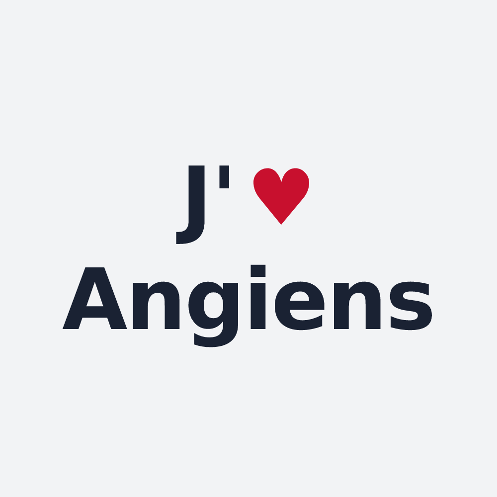 Poster personnalisé Angiens — design « J'aime Angiens » imprimé sur le poster