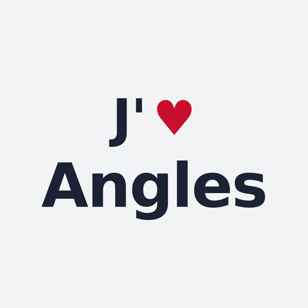 Poster personnalisé Angles — design « J'aime Angles » imprimé sur le poster