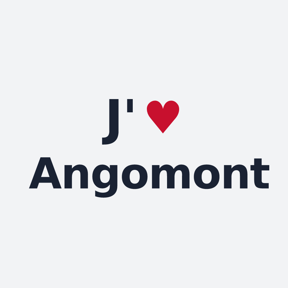 Poster personnalisé Angomont — design « J'aime Angomont » imprimé sur le poster