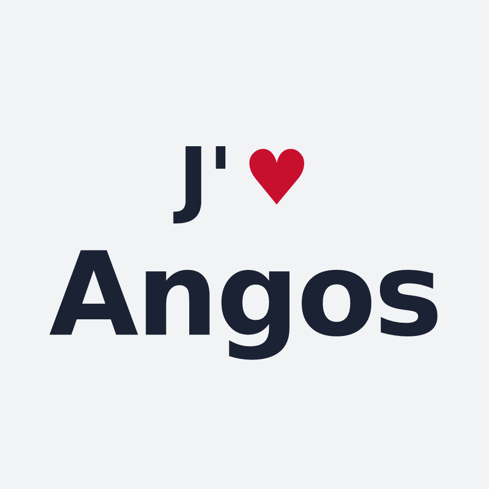 Poster personnalisé Angos — design « J'aime Angos » imprimé sur le poster