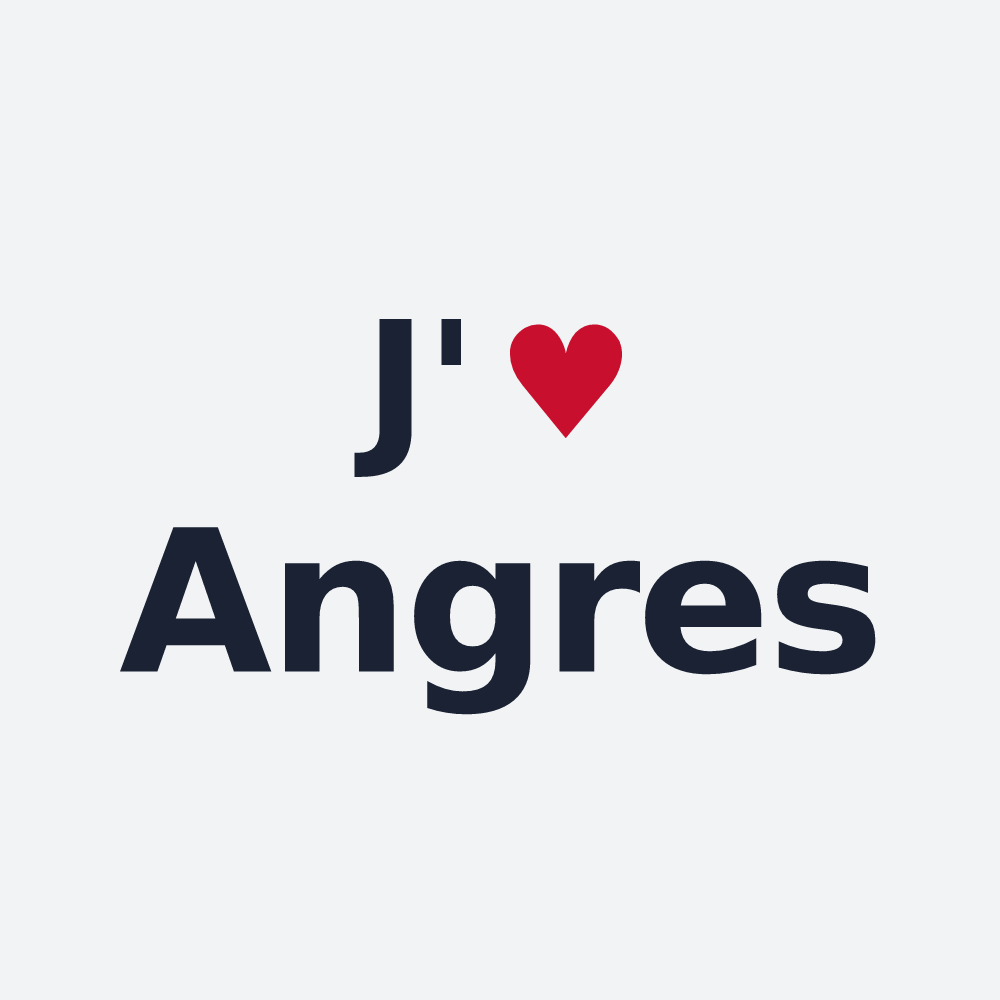 Poster personnalisé Angres — design « J'aime Angres » imprimé sur le poster