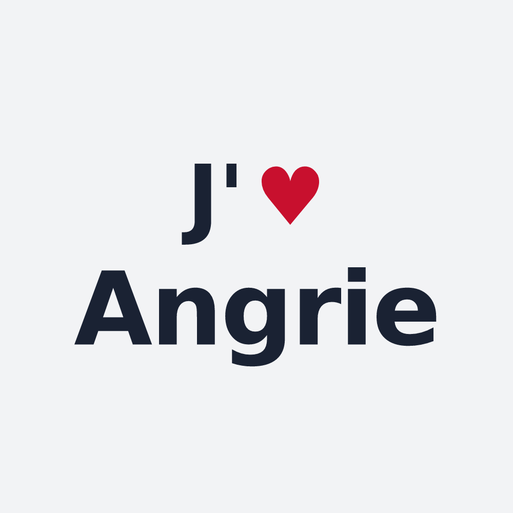 Poster personnalisé Angrie — design « J'aime Angrie » imprimé sur le poster